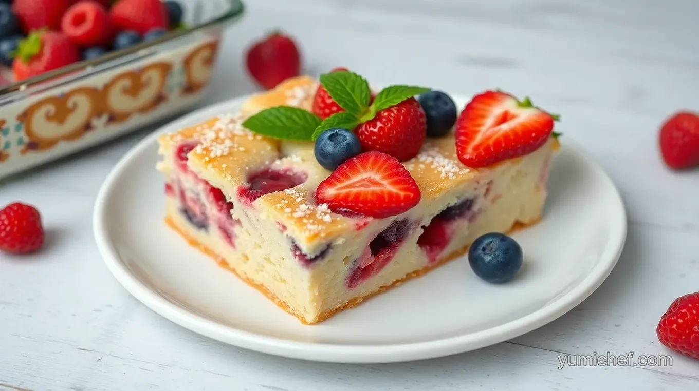 Kefir Vanilla Sheet Cake with Berry Topping