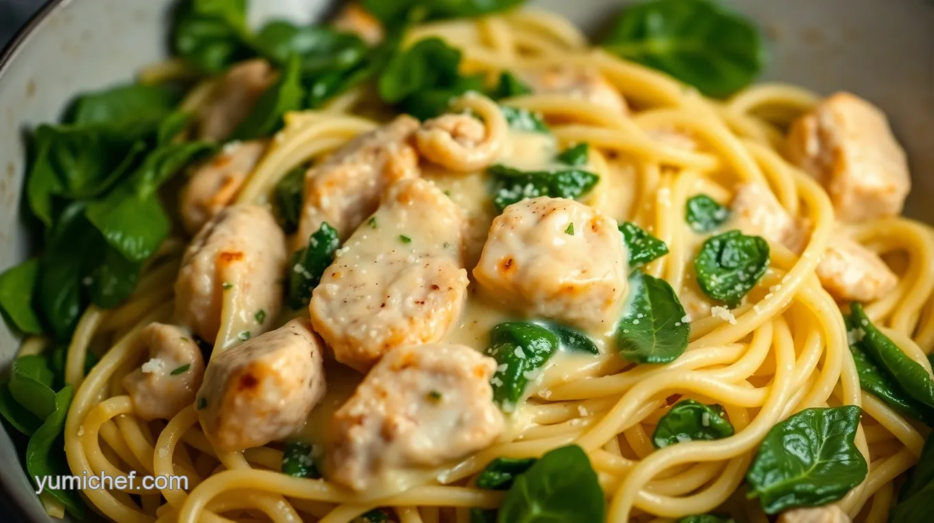 Creamy Da Vinci Pasta with Chicken and Spinach