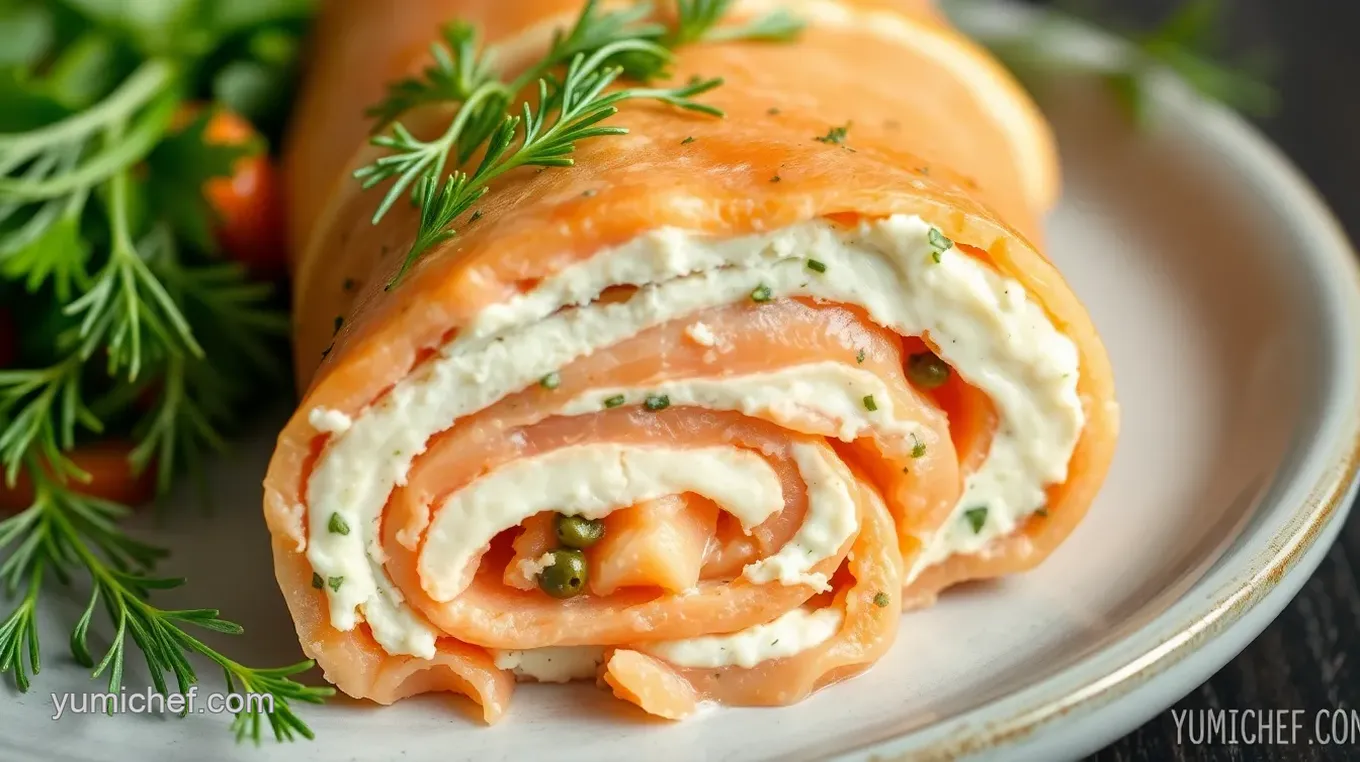 Easy Smoked Salmon Roulade with Fresh Dill