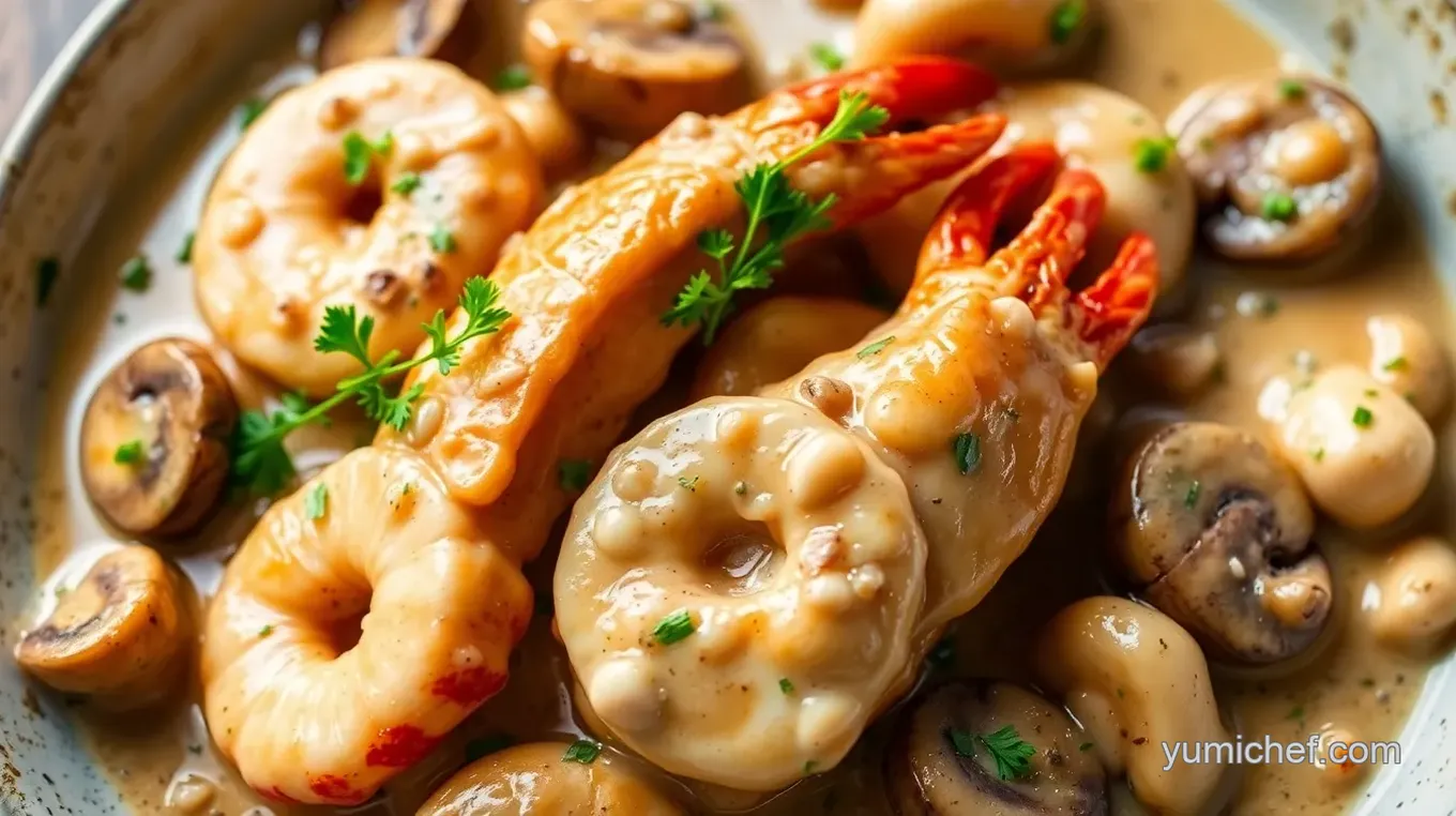 Langostino Mushroom Sour Cream Gravy