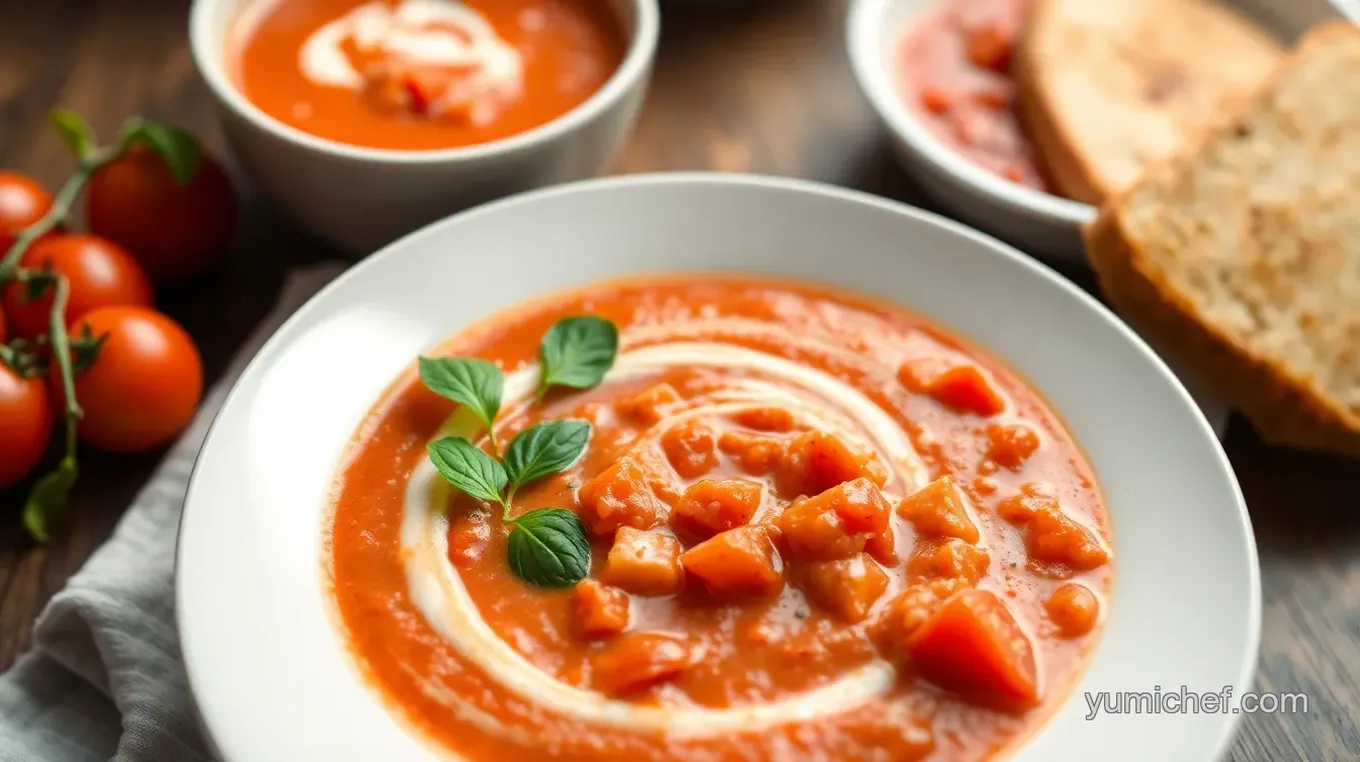 Sautéed Tomato Bisque with Creamy Twist