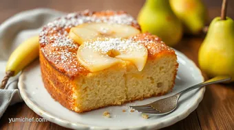 Bake Koogle Pear Cake - Deliciously Dairy-Free recipe card