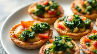 Baked Whole Wheat Pizza Bites with Veggies recipe card