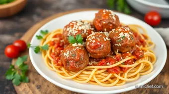 Cook Spaghetti with Flavorful Meatballs recipe card