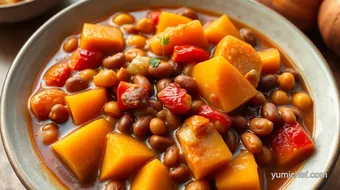 Savory Stew with Butternut Squash Delight recipe card