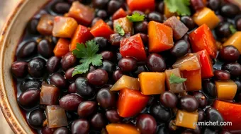 Simmered Black Beans with Vibrant Flavor recipe card