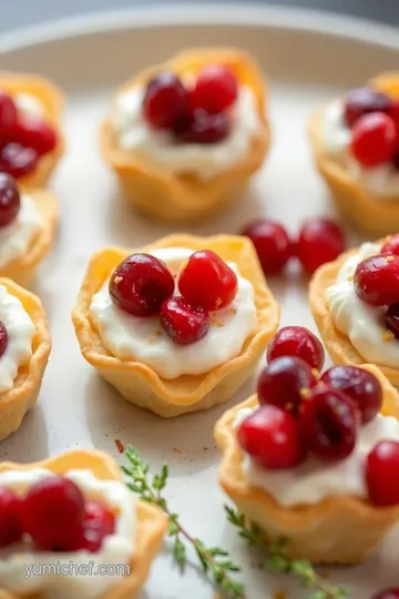 Cranberry Goat Cheese Phyllo Cups presentation