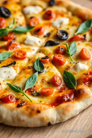 Bake Garlic Olive Oil Pizza - Delicious Twist presentation