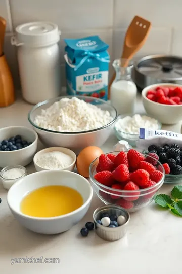 Kefir Vanilla Sheet Cake with Berry Topping ingredients