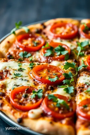 Bake Sweet Tomato Chimichurri Pizza Delight presentation