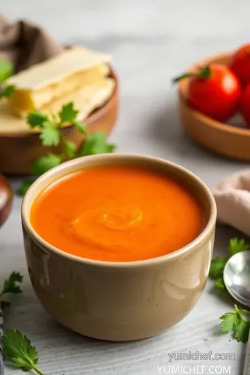 30-Minute Creamy Tomato Bisque presentation