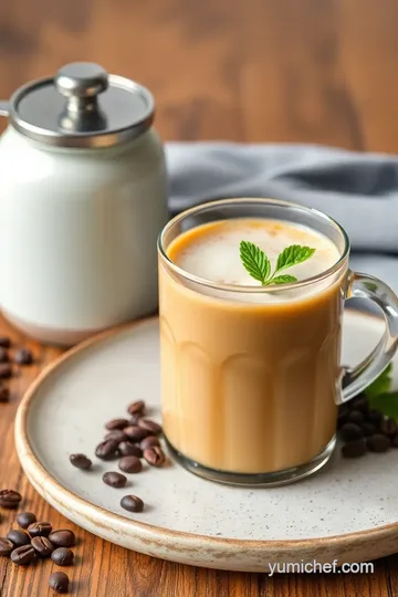 Low Acid Coffee Brew with Vanilla Almond Milk presentation