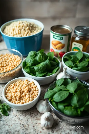 Chickpea & Spinach Quinoa Bowl ingredients