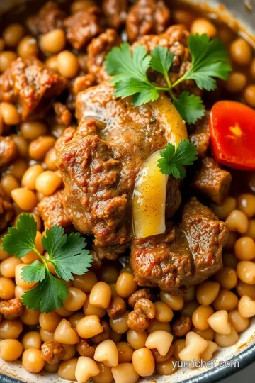 Lebanese Lamb Lentils Rice and Spinach presentation