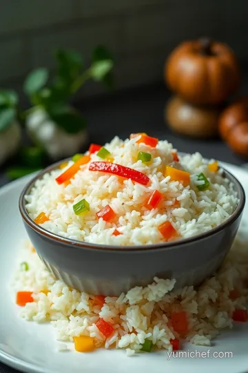 Delicious Coconut Fried Rice with Vegetables presentation