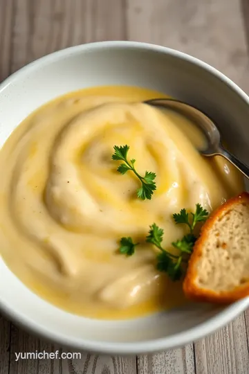 Decadent Creamy Garlic Sauce presentation