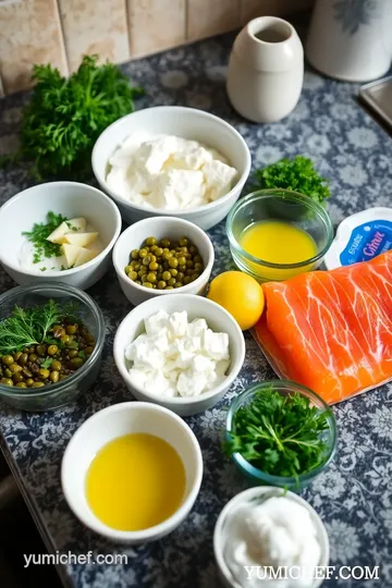 Easy Smoked Salmon Roulade with Fresh Dill ingredients