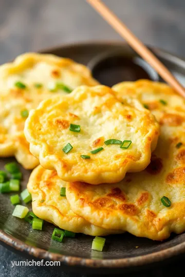 Savory Chinese Snack: Cracked Shell Scallion Pancakes presentation