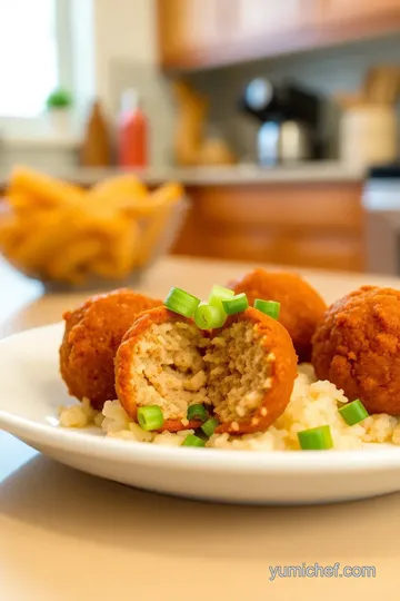 Fry Pork Boudin Balls with Hot Cheetos steps