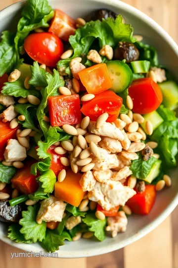 Hearty Chef Salad with Sunflower Seeds presentation