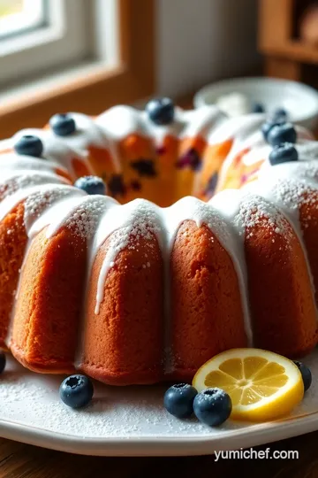 Lemon Blueberry Bliss Bundt Cake presentation