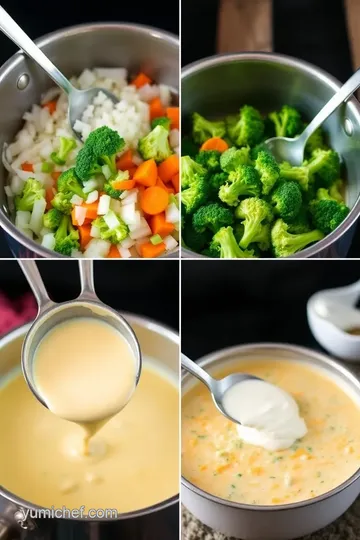 Quick and Creamy Broccoli Cheddar Soup steps