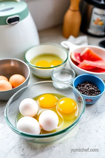 Perfectly Poached Eggs in a Pampered Chef Egg Cooker ingredients