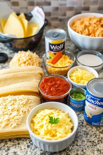 Cheesy Enchiladas with Wolf Brand Chile ingredients