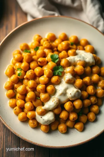 Sautéed Chickpeas with Creamy Coconut Sauce presentation