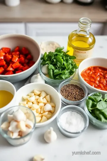 Delicious Sautéed Red Pepper Pizza Sauce ingredients