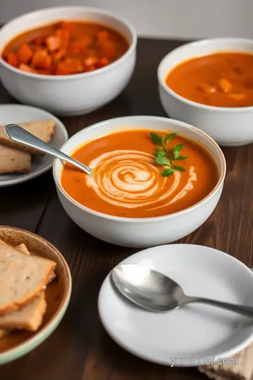 Sautéed Tomato Bisque with Creamy Flavor presentation