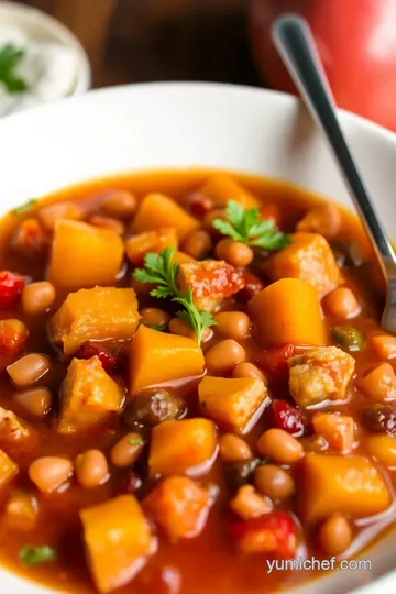 Spiced Squash and Kidney Bean Stew presentation