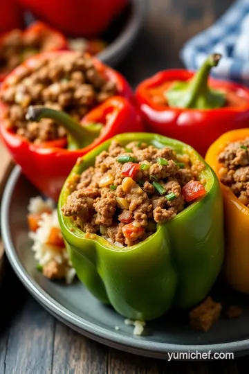 Savory Stuffed Bell Peppers presentation