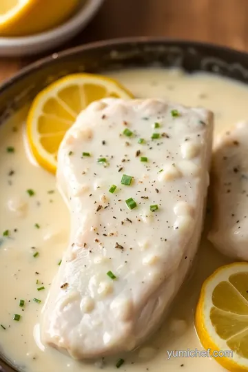 Milk-Soaked Fish Fillets with Lemon Herb Sauce presentation