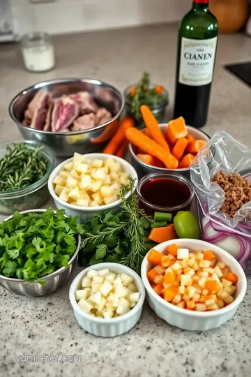 Slow Cooked Lamb Ragu with Rosemary ingredients