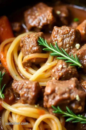 Slow Cooked Lamb Ragu with Rosemary presentation