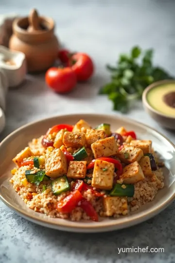 Stir-Fry Tofu with Colorful Veggies presentation