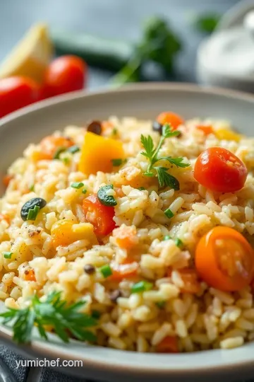 Macro-Inspired Chef s Garden Vegetable Risotto presentation