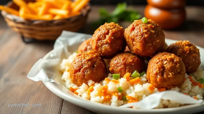 Fried Boudin Balls with Spicy Crunch