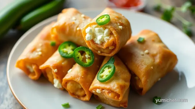 Spicy Goat Cheese Jalapeño Egg Rolls